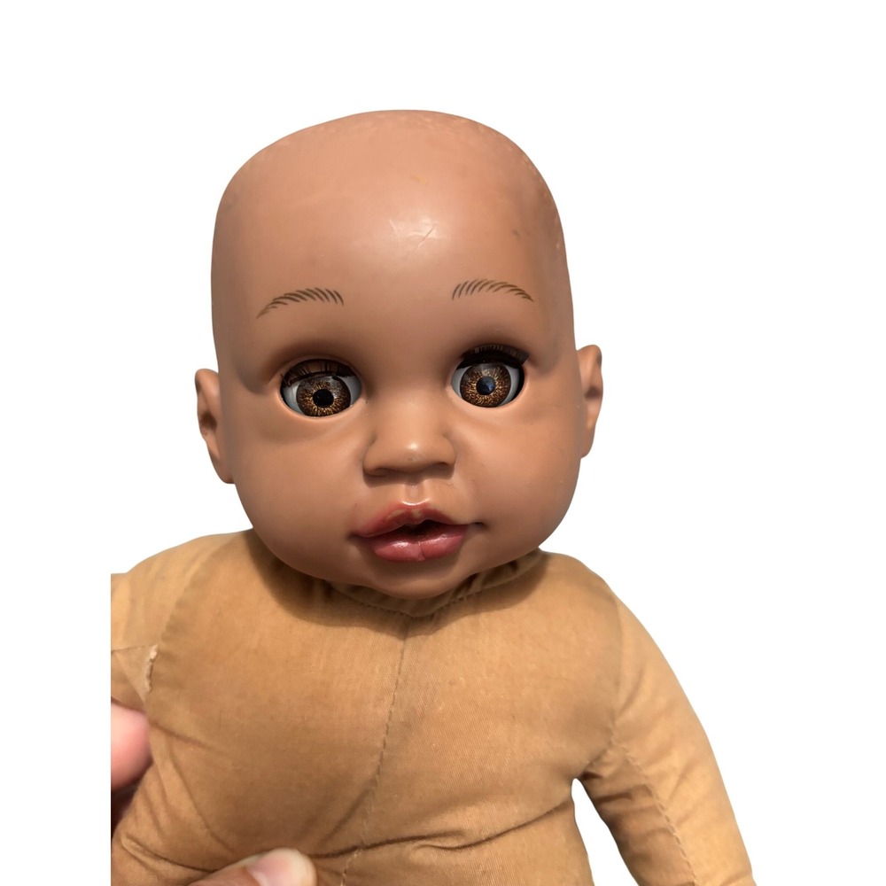 Walmartvtg Distributed 12 Inch Baby Doll‎ Brown Eyes Brown Skin Bald